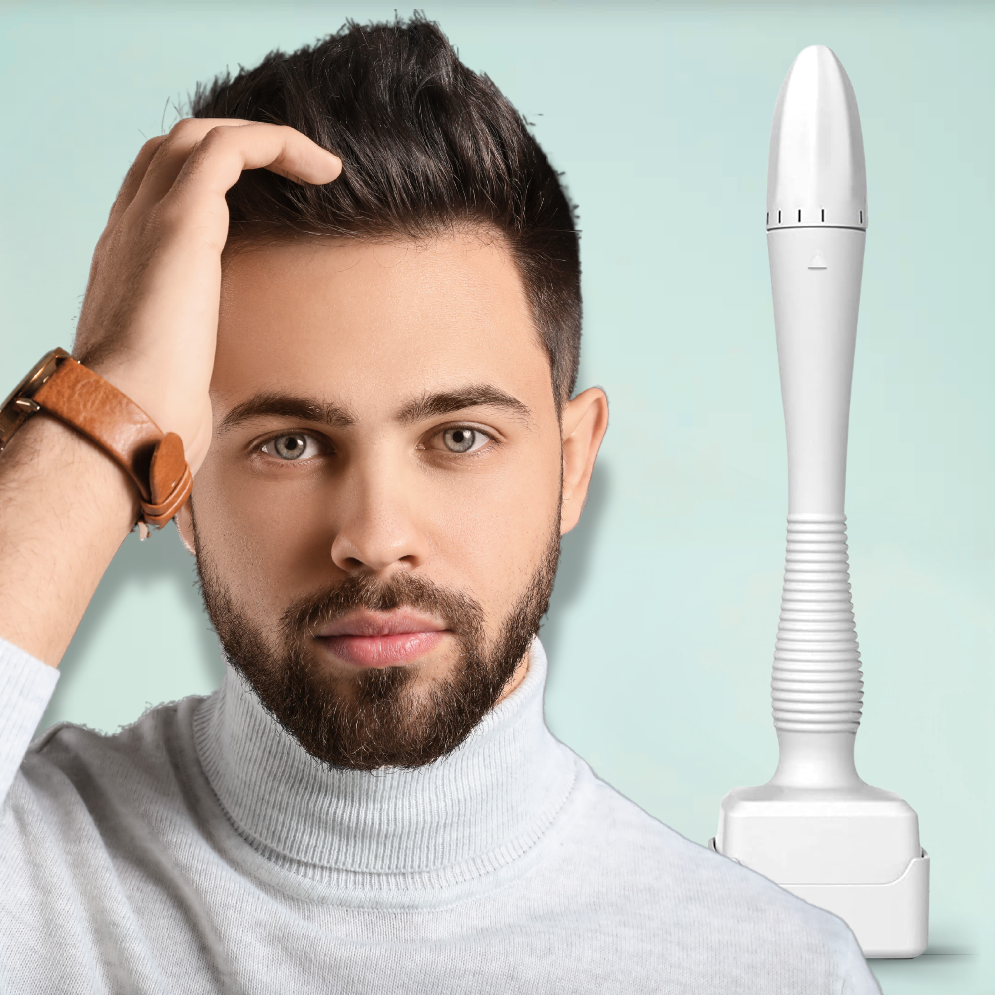 Follicly™ Derma Stamp - 140 microagujas de titanio ajustables