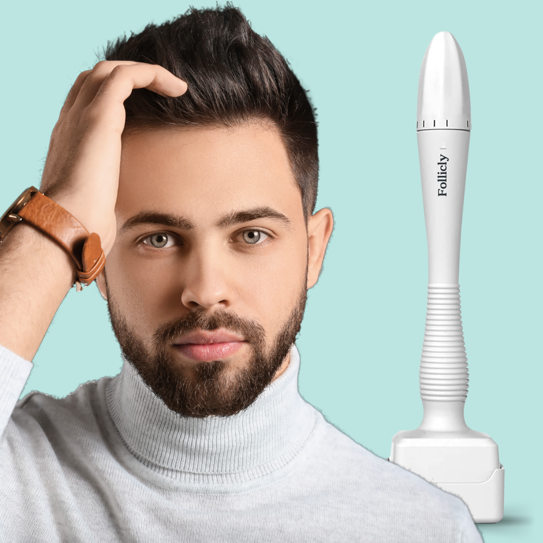 Follicly™ Derma Stamp - 140 microagujas de titanio ajustables