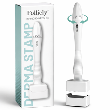 Follicly™ Derma Stamp - 140 Adjustable Titanium Microneedles