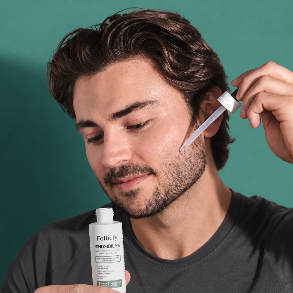 Follicly® Minoxidil 5% Topical Solution – Extra Strength Hair Regrowth Treatment, 2 FL OZ (60 mL)