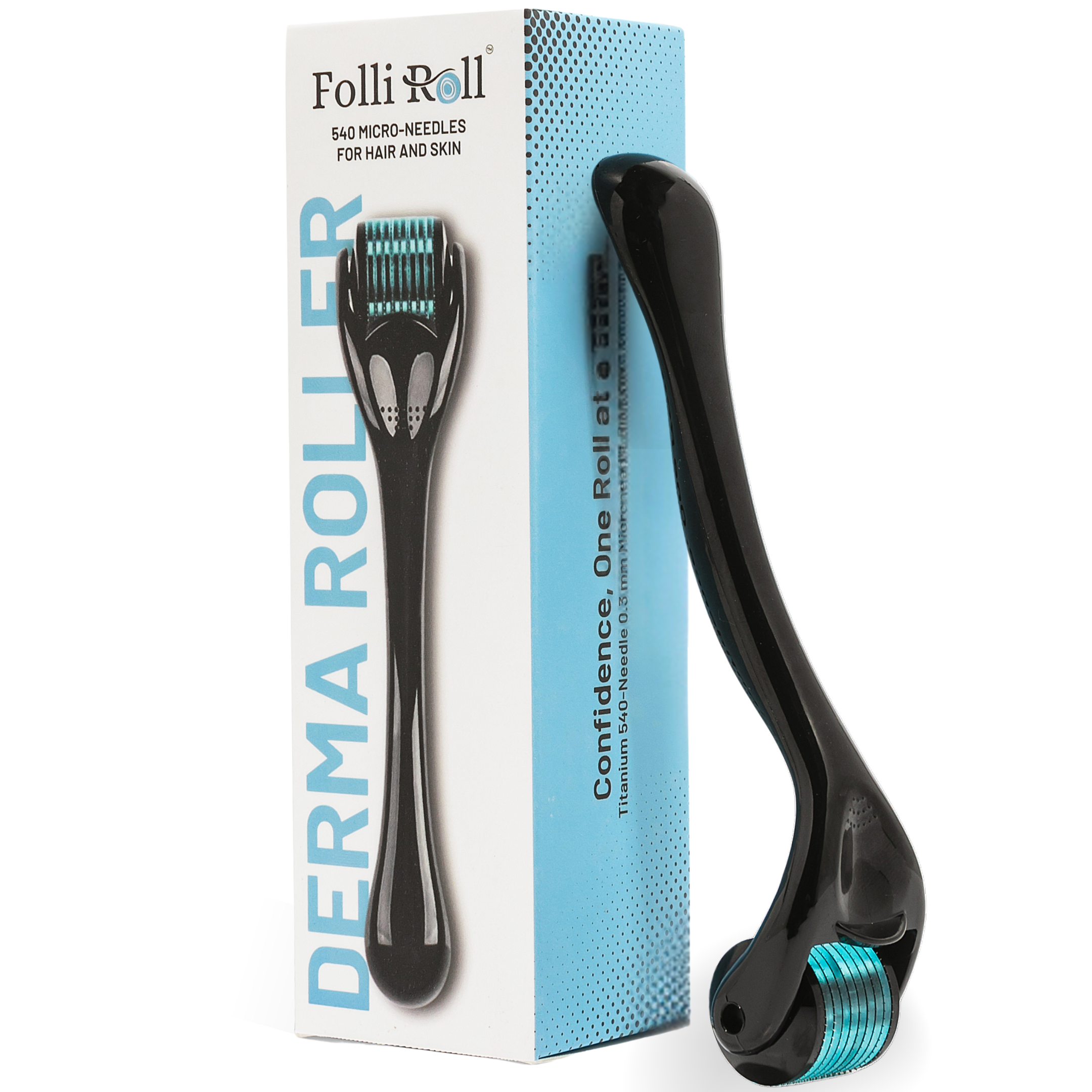 FolliRoll Derma Roller - 540 Stainless Steel Microneedles