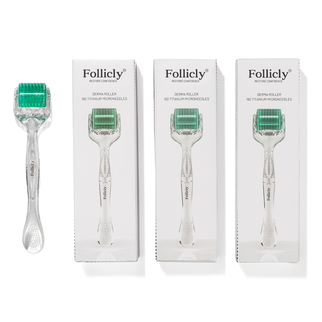 Follicly® Derma Roller – 192 echte Titan-Mikronadeln