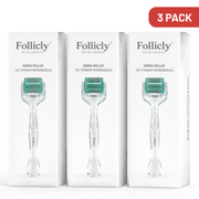 Follicly™ Derma Roller 3er-Pack – 192 echte Titan-Mikronadeln (Vorteilspaket)