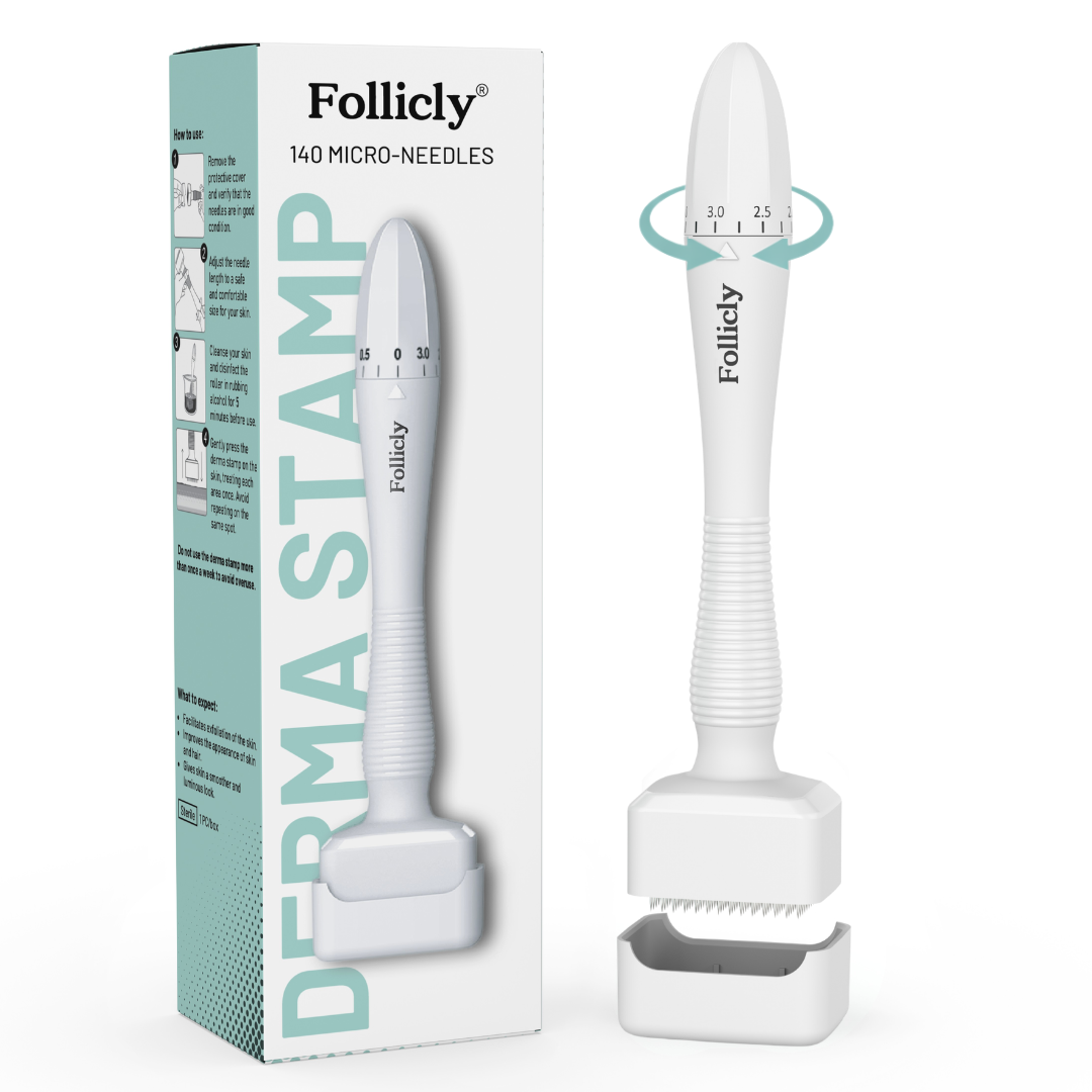 Follicly® Derma Stamp - 140 Adjustable Titanium Microneedles