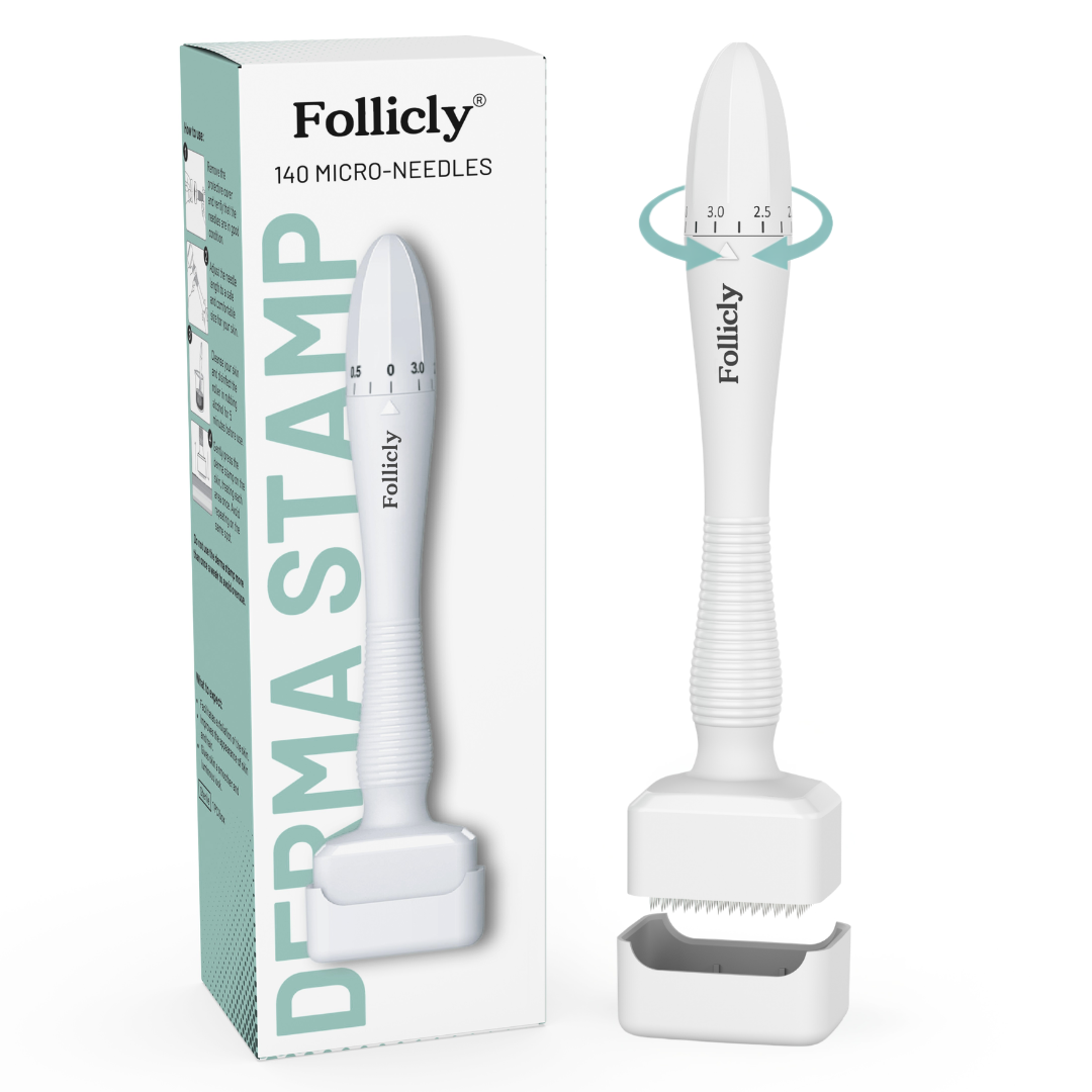 Follicly™ Derma Stamp - 140 Adjustable Titanium Microneedles