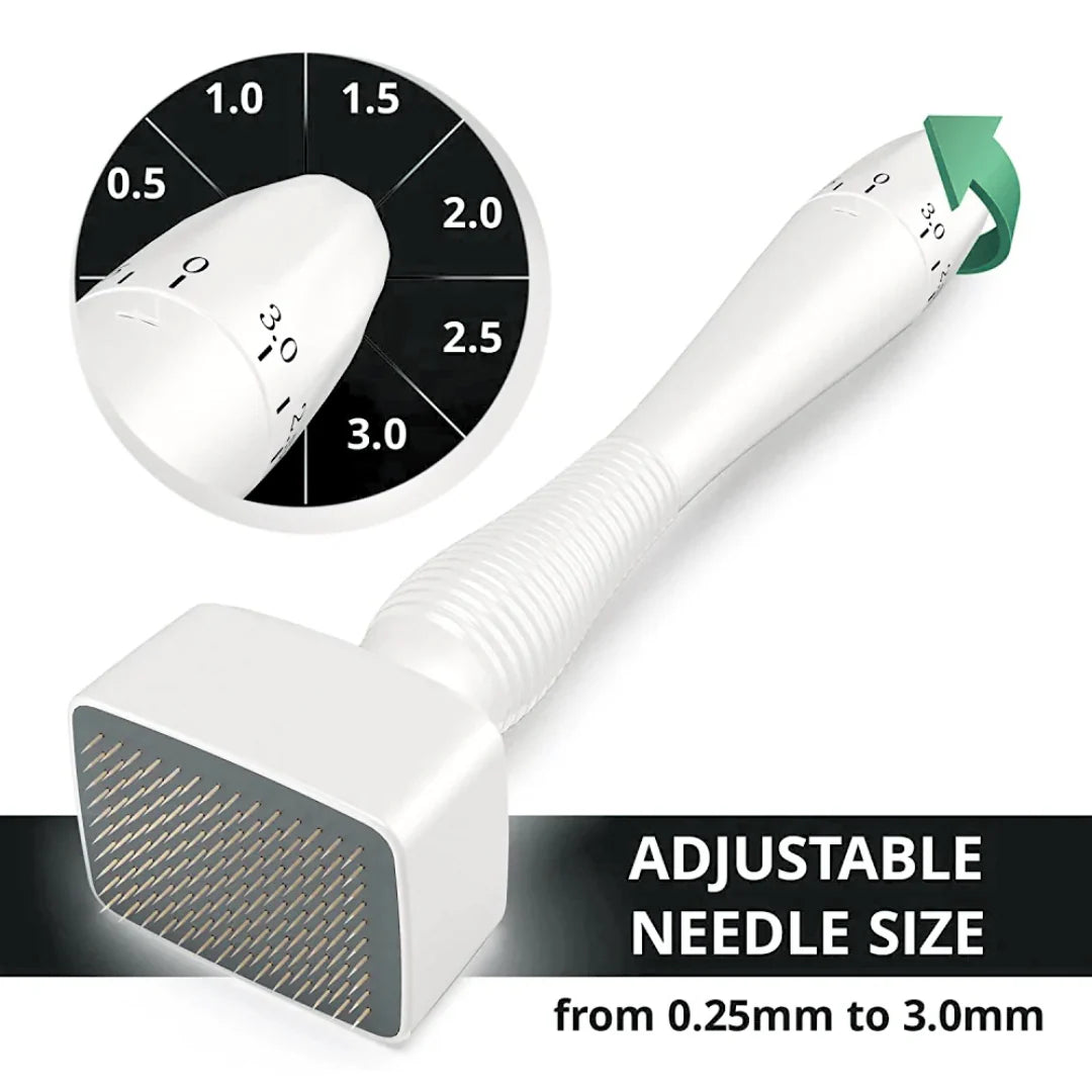 Follicly™ Derma Stamp Pack de 3 – 140 microneedles de titanio ajustables (pack ahorro)