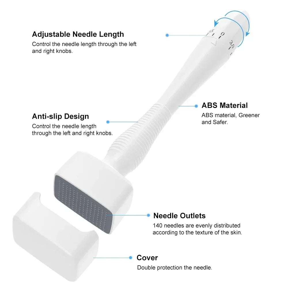 Follicly™ Derma Stamp - 140 microagujas de titanio ajustables